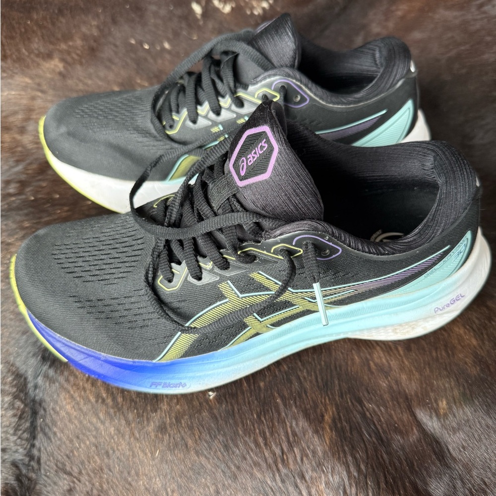 ASICS Women's Athletic Shoes - Black, Blue, and Green